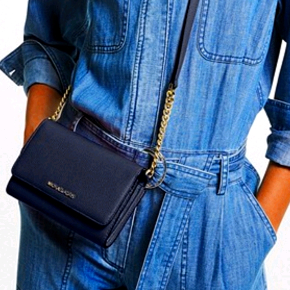 NWT Jet Set Pebbled Leather Convertible Crossbody - Picture 2 of 3